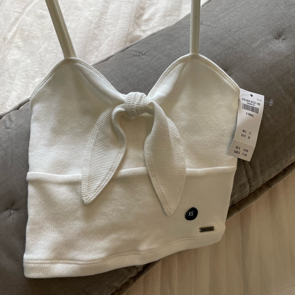 Hollister white cotton tank NWT